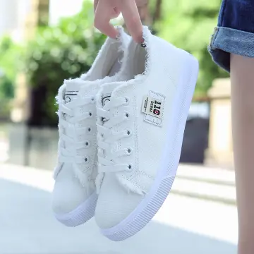 White Canvas Shoes Best Price in Singapore Feb 2024 Lazada