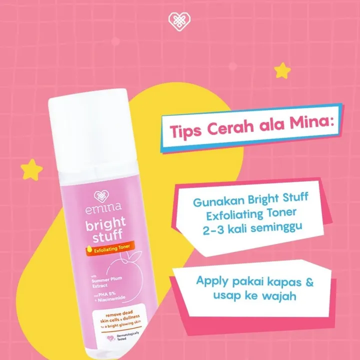 Emina Bright Stuff Exfoliating Toner 100 ml Lazada Indonesia