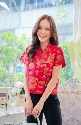 เสื้อทำงานผู้หญิง ทรงสวยแพทเทิร์นเป๊ะเข้ารูป #เสื้อสีแดงตรุษจีน