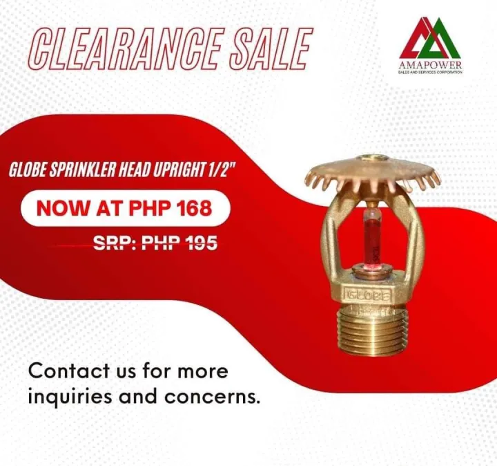 GLOBE SPRINKLER HEAD UPRIGHT 1/2" Lazada PH