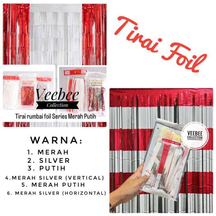 Tirai Dekorasi Foil Merah Putih/ Tirai Foil dirgahayu/ dekorasi hut ri