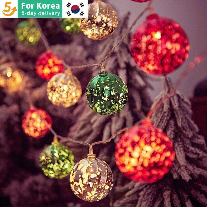 1.5M 3M LED Christmas Lights Crystal Ball Garland String Lights Flash