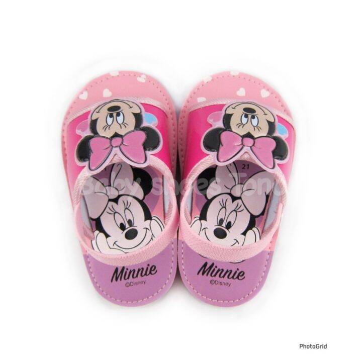 ส่งจากไทย-รองเท้ารัดส้นเด็ก-รองเท้าลาย-minnie-mouse-รองเท้ารัดเดิน-น้ำหนักเบา