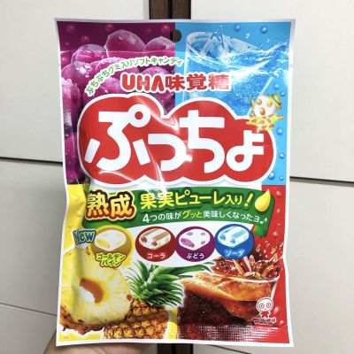 UHA Puccho Candy ลูกอมกัมมี่เคี้ยวหนึบ ซูกัสรสผลไม้ และน้ำอัดลมญี่ปุ่น