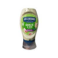 Hellmanns  Carlie&amp;Hreb Sauce ซอสมายองเนสผสมกระเทียมและสมุนไพร 260g.