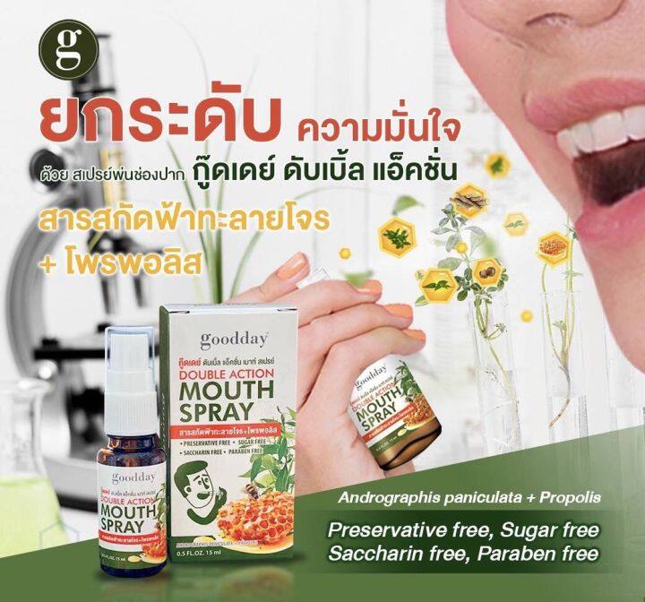 กู๊ดเดย์-goodday-doubleaction-mouthspray-เมาท์สเปรย์15-มล