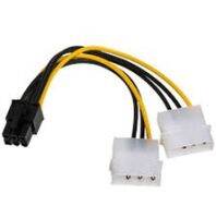 อะแดปเตอร์สายวิดีโอPCการ์ดเชื่อมต่อสายแปลง1Pcs 17Cm 4 Pin 2 Molex IDE 6 PCI-Eการ์ดแหล่งจ่ายไฟ