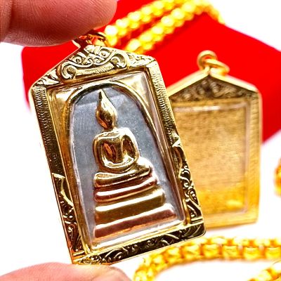 P730 พระสมเด็จ สมเด็จโต ชินบัญชร สมเด็จวัดระฆัง เนื้อ 3 กษัตริย์&nbsp;สมเด็จพุฒจารโต หลวงพ่อโต เลี่ยม กรอบพระ ทองไมครอน