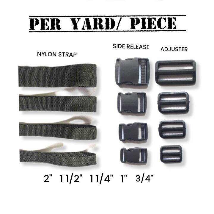 STRAP ADJUSTER BUCKLE Per Yard Nylon Strap Strap Adjuster Side