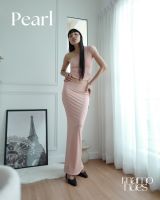 Mamohues - Pearl set ชุดเซ็ทกระโปรงยาว เสื้อดีเทลแขนข้างเดียว