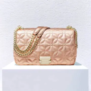 Michael kors sloan quilted floral chain shoulder on sale bag