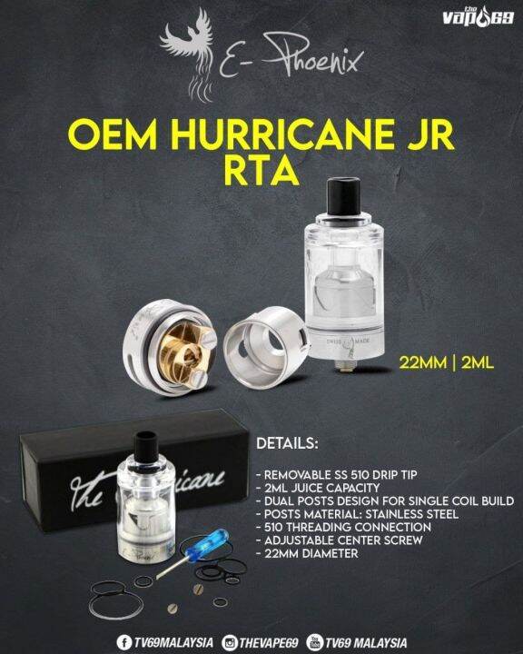 Ready Stock) E-Phoenix Hurricane Jr RTA | Lazada