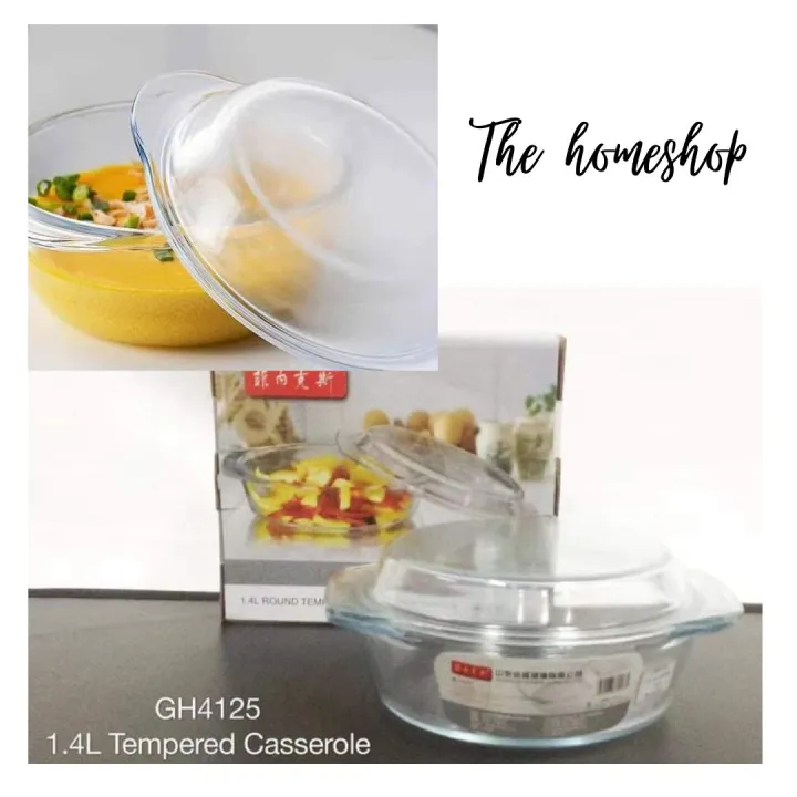 RD GLASS TEMPERED MICROWAVABLE CASSEROLE/ GLASS SERVING DISH 1.4LGH4125 Lazada PH