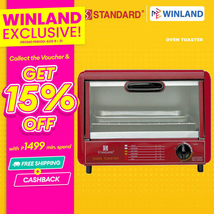 STANDARD Appliances by Winland Oven Toaster with 15 Minute Timer SOT602 Lazada PH