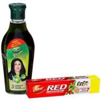 Dabur Amla Hair Oil 180ml  + Free Dabur Red Toothpaste 42g