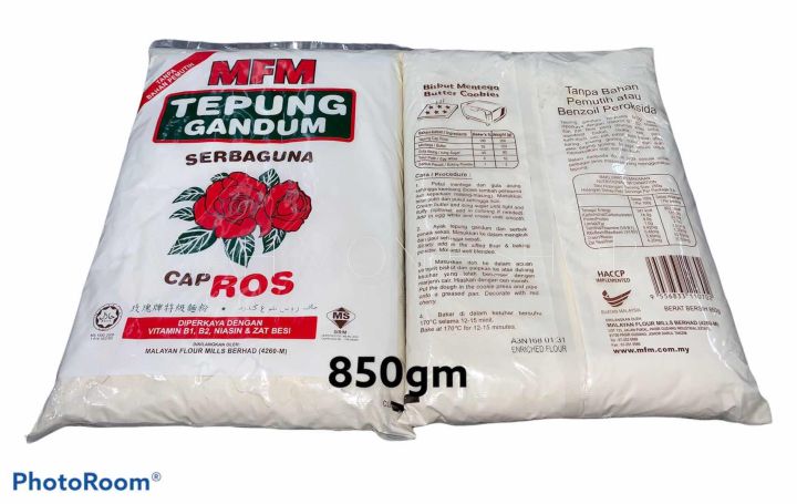 Mfm Rose Brand Wheat Flour 850g Mfm Cap Rose Tepung Gandum 850g