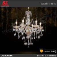 โคมไฟห้อยช่อ Crystal Chandelier 6 Bulbs ประดับตกแต่งด้วยเม็ดคริสตัล หรูหราอลังการ สวยงามมากค่ะ SL-1-83913/6