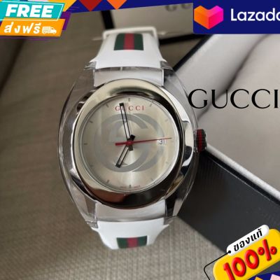 Gucci Sync YA137107A Watch Quartz White 45mm Rubber Strap