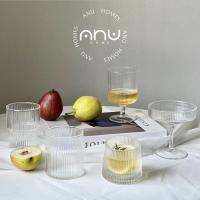 anu.homes/Lines Glass Set?(5 glasses ) คอลเลคชั่นแก้วดื่มนำ้ลายริ้วถี่ 5 ใบ