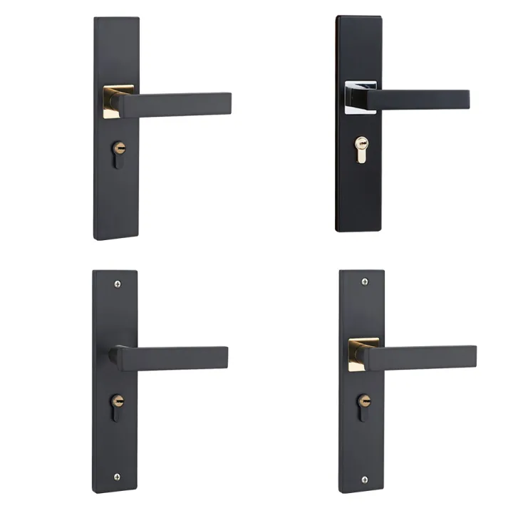 Aluminium Alloy Mute Door Locked Interior Door Handle Locks Set Lock