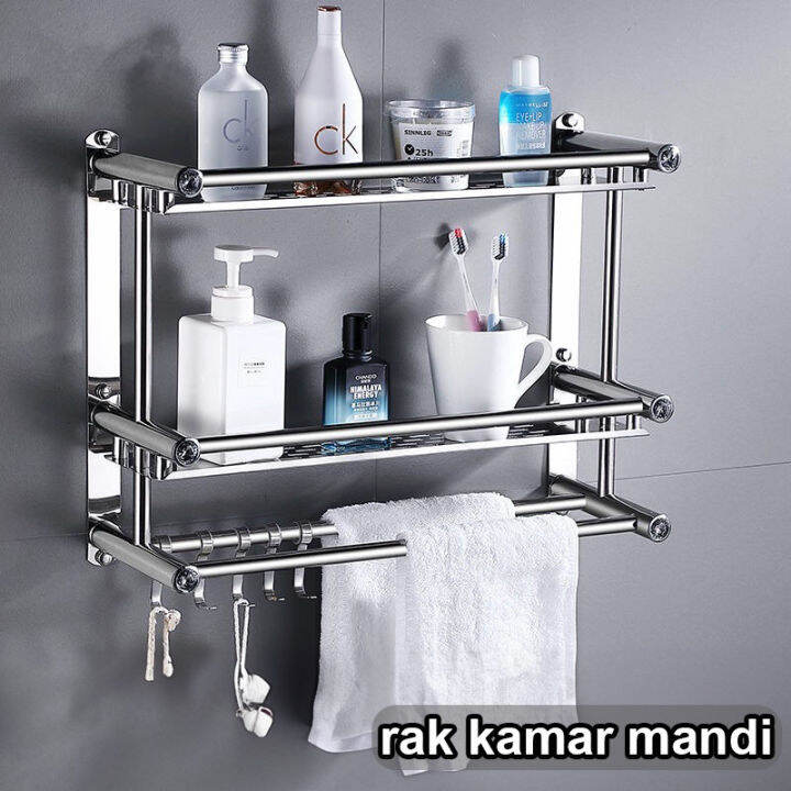 Rak Sabun Kamar Mandi Dinding Rak Bumbu Dapur Stainless Steel Rak