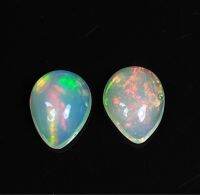 โอปอลหลากสีธรรมชาติ 1.3cts 8x6มม. แพ็คคู่ 2 ชิ้น 1.3cts natural multi color play opal 8x6mm pair 2 pieces