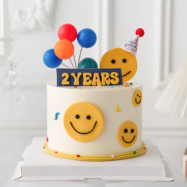 5 Retro Smiley Smile Happy Face Cake Picks Cupcake UAE | Ubuy