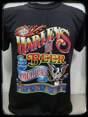 เสื้อ3d เสื้อฮาเลย์Harleys and Beer ผ้า​บาง​