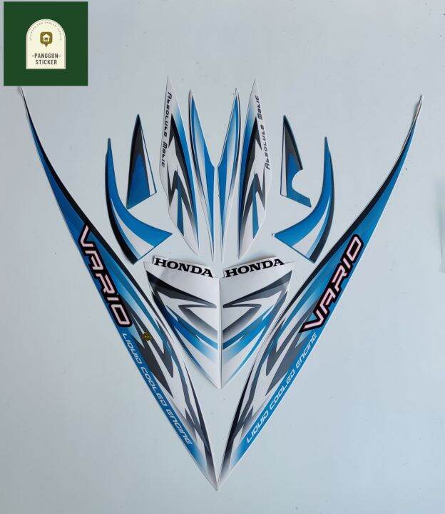 STRIPING STIKER MOTOR HONDA VARIO 110 TAHUN 2012 WARNA PUTIH - BIRU