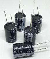 CAPACITOR 68 UF400V ไซต์ 18*26MM 105องศา แพ็ค10ตัว