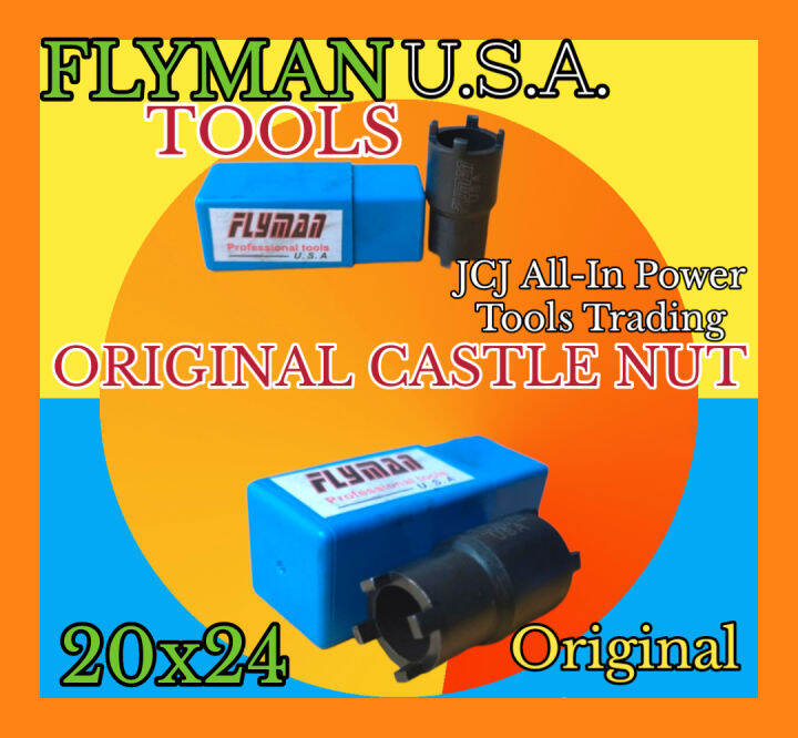 CASTLE NUT WRENCH ORIGINAL FLYMAN USA TOOL/ 20MMX24MM/ HEAVY DUTY