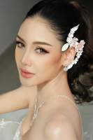 จรหูดอกไม้สีขาวผสมดอกสีชมพู สวยหวาน ใบไม้เลือกได้2สี