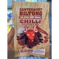 เนื้อวัวแห้ง รสเผ็ด ตรา แคนเทอร์บิวรี บิลตอง 40 G. Chilli Beef Snack ( Canterbury Biltong Brand )