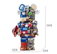 ตัวต่อเลโก้ แบร์บริค แบร์บริคกัปตัน ครื่งหุ่นBearbrick ตัวต่อสวยงานดีตัวสูงใหญ่