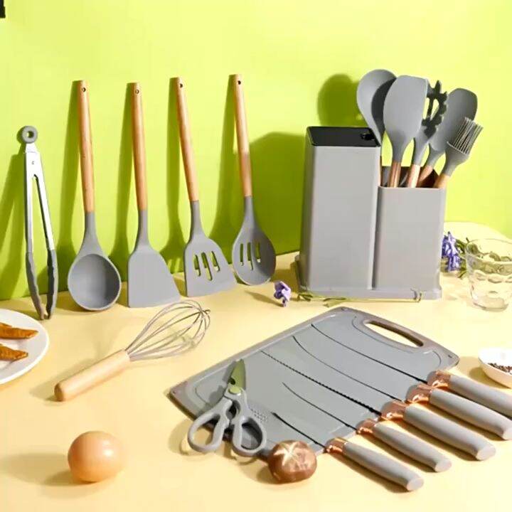 19PCS Silicone Kitchen Utensil Kitchen Knife Sets Non Stick Cooking   Sb73ee86ad02340c0811ade5cda7036fes  720x720q80 