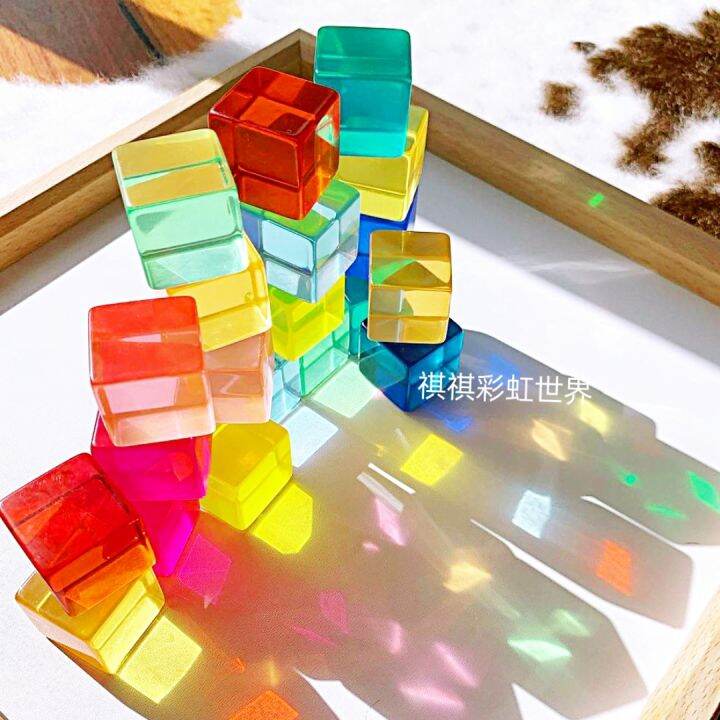 Acrylic High Transparent Cube Gem Building Blocks Children's