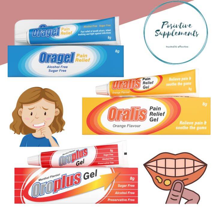 RAWATAN ULCER GEL ORALIS / OROPLUS / ORAGEL Pain Relief 8gm Lazada