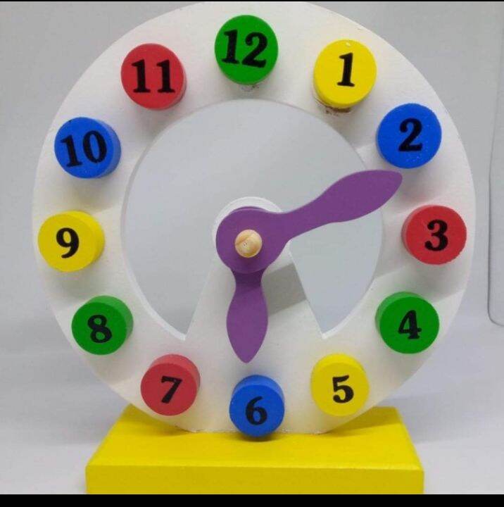 Alat Peraga Mengenal Waktu Jam Kayu Lazada Indonesia