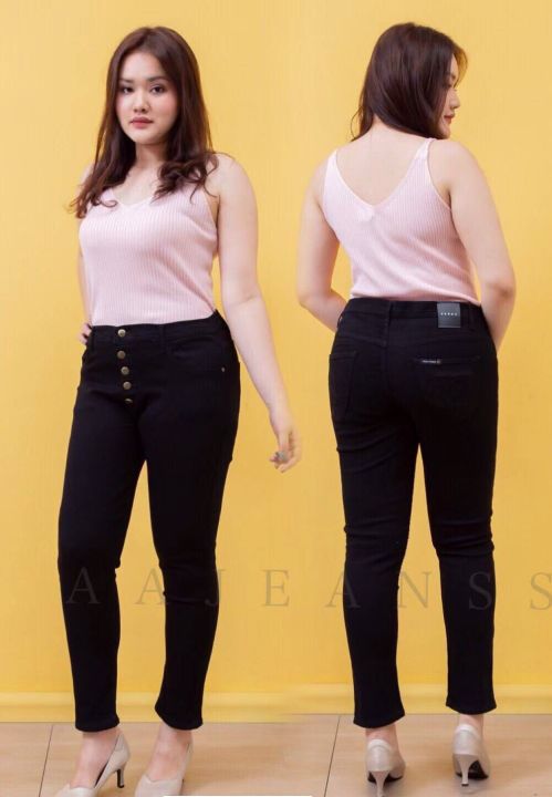 กางเกงยีนส์สีดำ-แบบขายาว-ผ้าซาร่า-กางเกงยีนส์ผู้หญิง-ทรงเดฟ-ใส่ทำงานได้จ้า-แบบกระดุม-มีไซส์-s-42