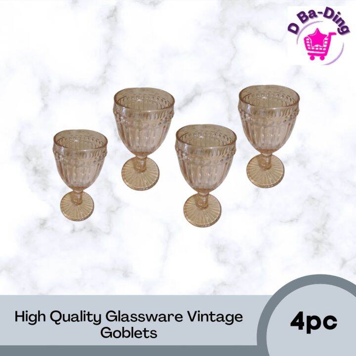 High Quality Glassware Vintage Goblets 4pc Lazada PH