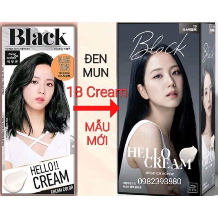 Thuốc nhuộm tóc dạng bọt Hello Bubble BLACKPINK 1B ĐEN MUN CREAM ...