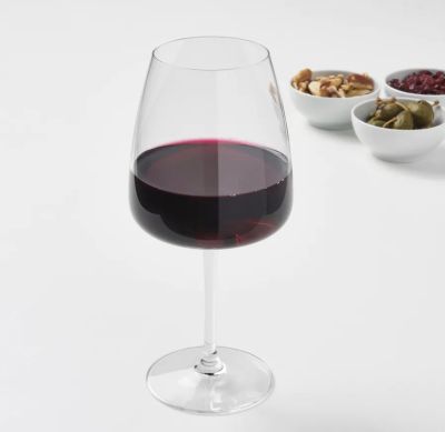 แก้วไวน์แดง, แก้วใส58 ซล.ยาว: 22 ซม.  น้ำหนัก: 0.21 กก.  เส้นผ่านศูนย์กลาง: 10 ซม.