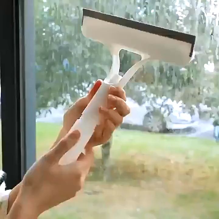 1pc Glass Scraper Water Wiper And Cleaning Brush Multi-functional Window  Cleaning Tool For Home