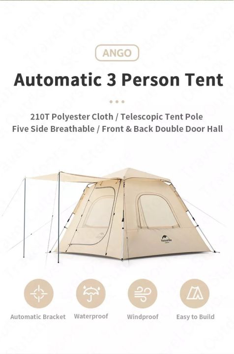 พร้อมส่ง-naturehike-เต็นท์-ango-3-automatic-tent-new-upgrade-model-สำหรับ-camping