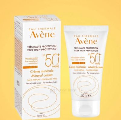 Avene Solar Mineral Cream SPF50+ ปริมาณ50 ml สินค้านำเข้าจากยุโรปExp.03/26 Made in France ราคา 1,100 บาท
