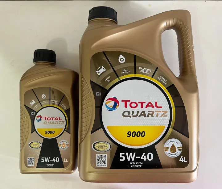 น้ำมันเครื่องTotal5w40สังเคราะห์แท้100%ขนาด4+1จำนวน5ลิตร | Lazada.co.th
