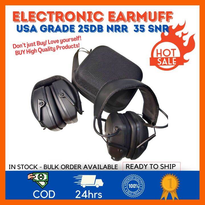 EARMUFF ELECTRONIC WITH HARD CASE Made from high quality U.S