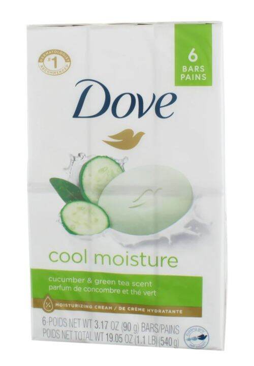 Dove Soap Cool Moisture Cucumber And Green Tea Scent 6 Bars X 106g