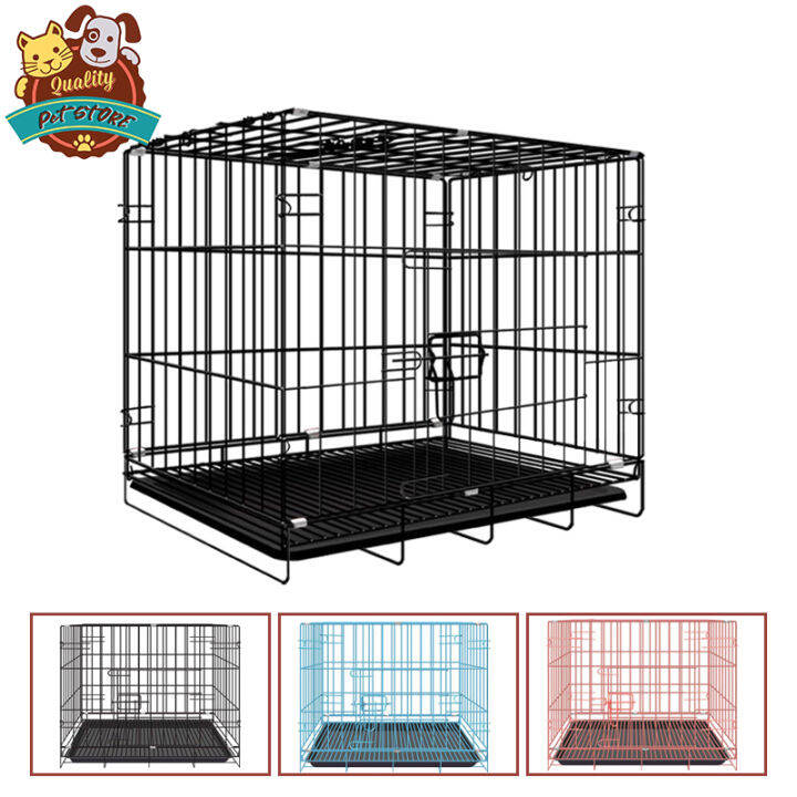 Pet Collapsible Cage Dog Cage Cat Cage with Poop Tray Foldable Pet Cage