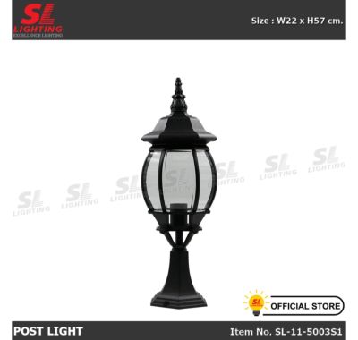 SL LIGHTINGโคมไฟหัวเสา SL-11-5003S1 รูปแบบสไตล์ Classic สีดำ ขั้ว E27 Top Post Light Bollard Lamp Outdoor Light Outside Wall Light